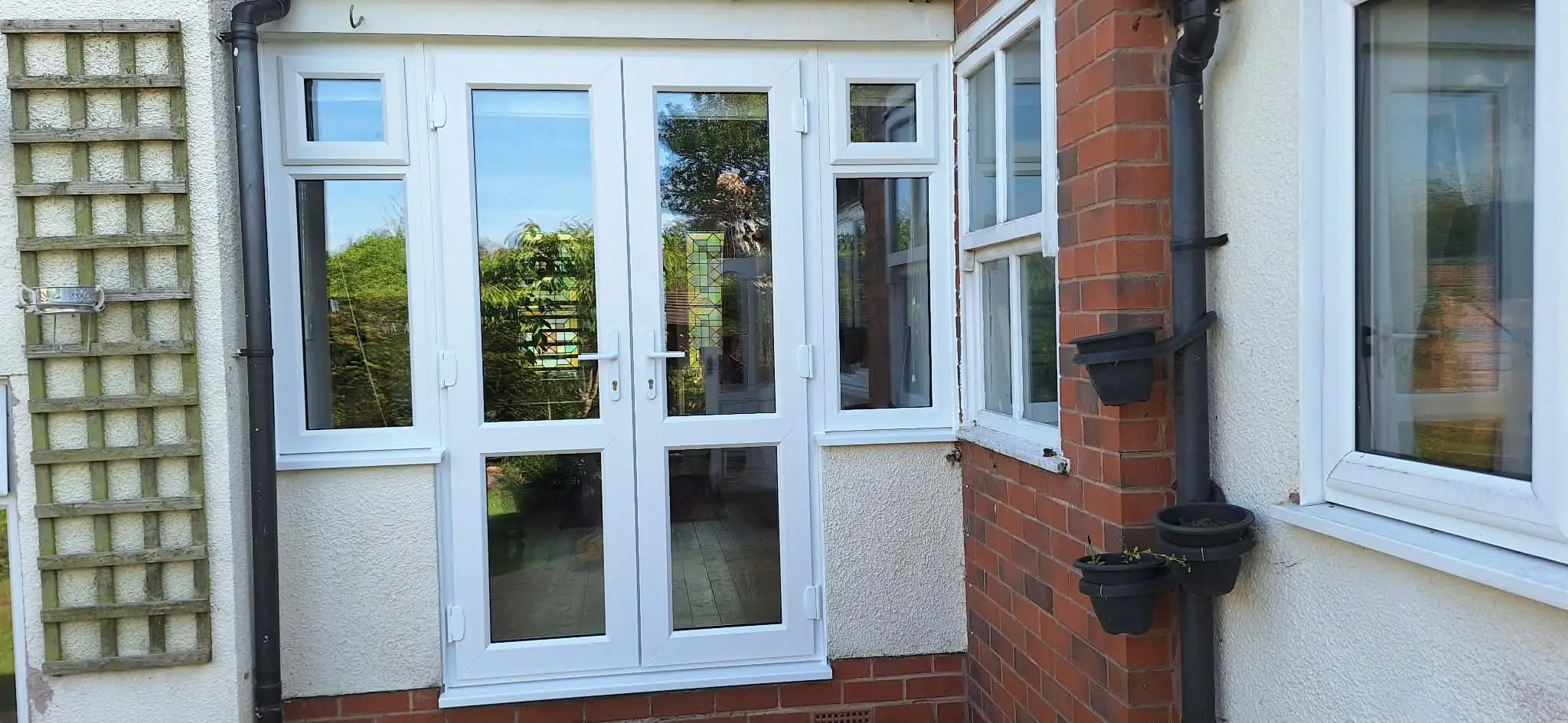 Completed French door installation