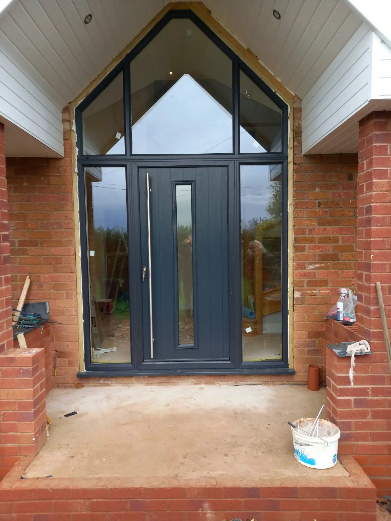 Completed composite door installation.